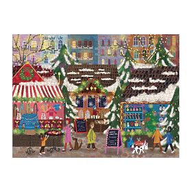 Galison Fóliové puzzle Joy Laforme Vianočné trhy 1000 dielikov, Galison