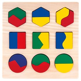Geometrické puzzle TVARY A FARBY, Bino
