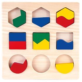 Geometrické puzzle TVARY A FARBY, Bino