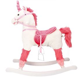 Interaktívny hojdací kôň biely jednorožec, AdamToys