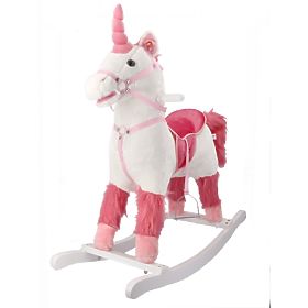 Interaktívny hojdací kôň biely jednorožec, AdamToys