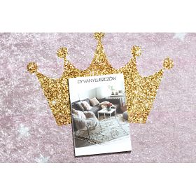 JUNIOR 51549.802 umývací okrúhly koberec koruna pre deti protišmykový - ružový, F.H.Kabis