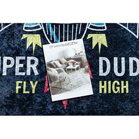 JUNIOR 52069.801 umývací koberec Vesmírna raketa pre deti protišmykový - čierny, F.H.Kabis