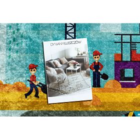 JUNIOR 52105.801 umývací koberec Stavenisko, ulica pre deti protišmykový - modrý, F.H.Kabis