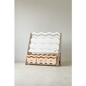 Knižnica a regál na hračky WAVE M - biela