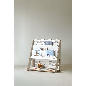 Knižnica a regál na hračky WAVE M - biela