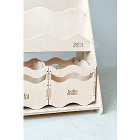 Knižnica a regál na hračky WAVE M - prírodná