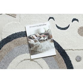 Koberec okrúhly YOYO EY78 biely / béžový - Oblak, Dúha, bodky pre deti, štrukturálny, senzorický Str, F.H.Kabis