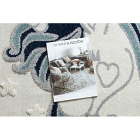 Koberec YOYO GD49 biele / šedo - Jednorožec pre deti, štrukturálny, senzoricky Strapce, F.H.Kabis