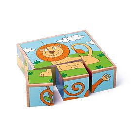 Kockové puzzle exotické zvieratá, Woodyland Woody