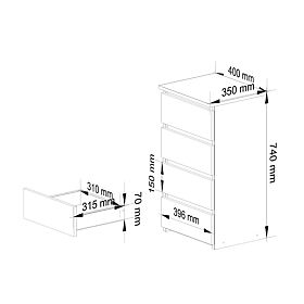 KOMODA CL4 PK DUB SONOMA / BIELA