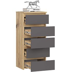 KOMODA CL5 PK DUB ARTISAN / ŠEDÁ