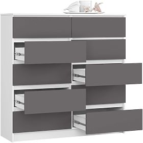 KOMODA K120 10SZ CLP PK BIELA / ŠEDÁ