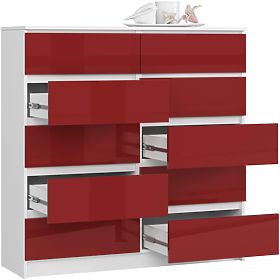 KOMODA K120 10SZ CLP PK ČERVENÝ LESK