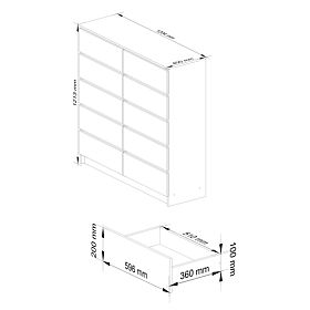 KOMODA K120 10SZ CLP PK DUB ARTISAN / BIELA