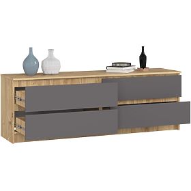 KOMODA K160 4SZ CLP PK DUB ARTISAN / ŠEDÁ