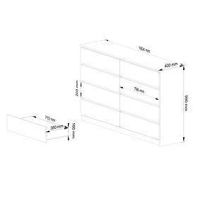 KOMODA K160 8SZ CLP PK BIELA