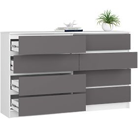 KOMODA K160 8SZ CLP PK BIELA / ŠEDÁ