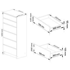 KOMODA K60 6SZ CLP PK BIELA