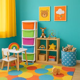 Kontajner na hračky 5 zásuviek na kolieskach