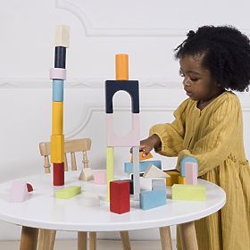Le Toy Van Petilou Farebné kocky v bavlnenej taške 60 ks, Le Toy Van