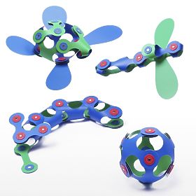 Magnetická skladačka Clixo Itsy, Zeleno-Modrá, CLIXO