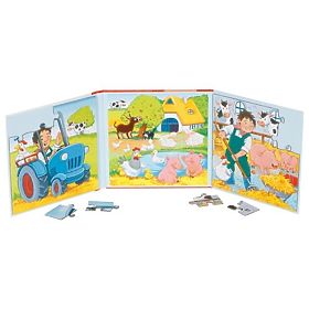 Magnetické puzzle knižka Farma, Goki