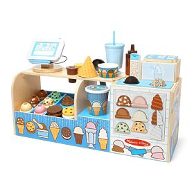 Mega zmrzlináreň - drevená sada na hranie v obchode so zmrzlinou, Melissa & Doug