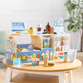 Mega zmrzlináreň - drevená sada na hranie v obchode so zmrzlinou, Melissa & Doug