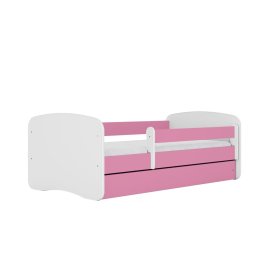 OURBABY detská posteľ so zábranou - ružová a biela