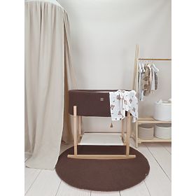 Mojžišov kôš Teddy s drevenou základňou - hnedý