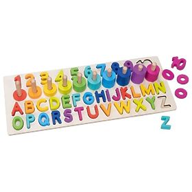 Montessori alfanumerické puzzle, písmená a číslice, Goki