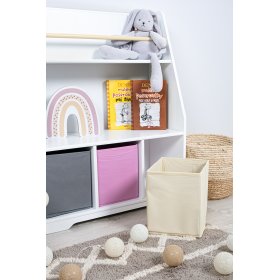 Montessori knižnica Dusty Pink - biela
