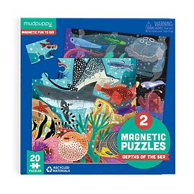 Mudpuppy Magnetické puzzle Hlbiny morí 2x20 dielikov, Mudpuppy