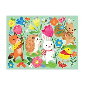 Mudpuppy Puzzle Jarný sprievod v látkovom vrecúšku 36 dielikov, Mudpuppy