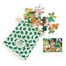 Mudpuppy Puzzle Veselí kemperi v látkovom vrecúšku 36 dielikov, Mudpuppy