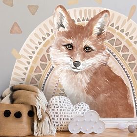 Nálepky na stenu - líška na dúhovom pozadí, PASTELOWE LOVE®