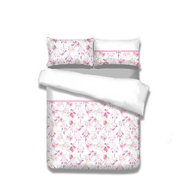Obliečky SNUGGY biela s kvetinovou potlačou 155x220*2+80x80*2 AmeliaHome