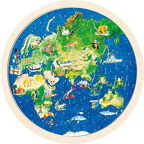Obojstranné puzzle mapa sveta, Goki