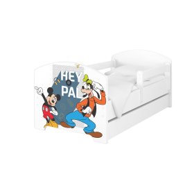 Detská posteľ so zábranou - Mickey a Goofy - biela