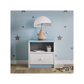 Ourbaby detský nočný stolík - modro-biely, Kocot Kids