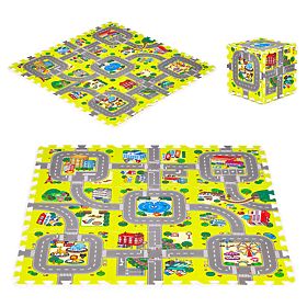 Penová podložka pre deti mesto 9 dielov 90,5x90,5 cm IPLAY, IPLAY