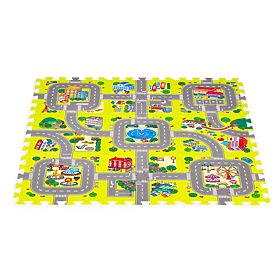 Penová podložka pre deti mesto 9 dielov 90,5x90,5 cm IPLAY, IPLAY
