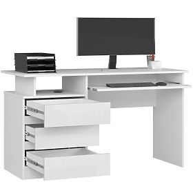 PÍSACÍ STÔL CLP 135cm PK BIELY / BIELY LESK