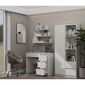 Písací stôl Mijas PRAVÝ BIELY