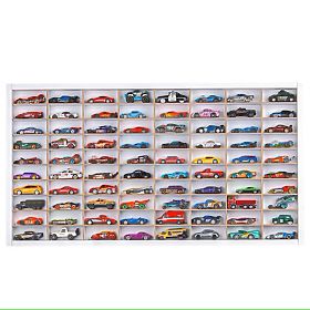 Polica na autíčka Hot Wheels - biela, 80 miest
