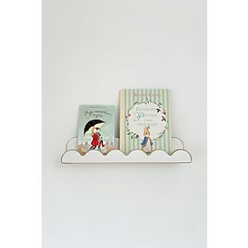 Polica WAVE - biela, baby wood