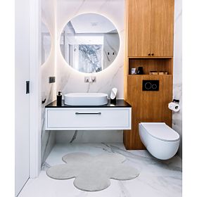 Prateľný koberec SHAPE 3106 Kvet Shaggy - sivý plyšový, protišmykový, F.H.Kabis