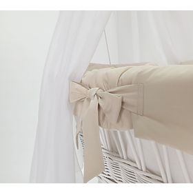 Prútená postieľka s bavlnenou výbavou pre bábätko - béžová, TOLO