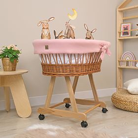Prútená postieľka s výbavou pre bábätko - staroružová, Ourbaby®
